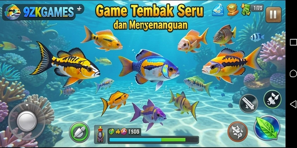 Tampilan gameplay seru dari 9ZKGAMES saat berburu ikan.
