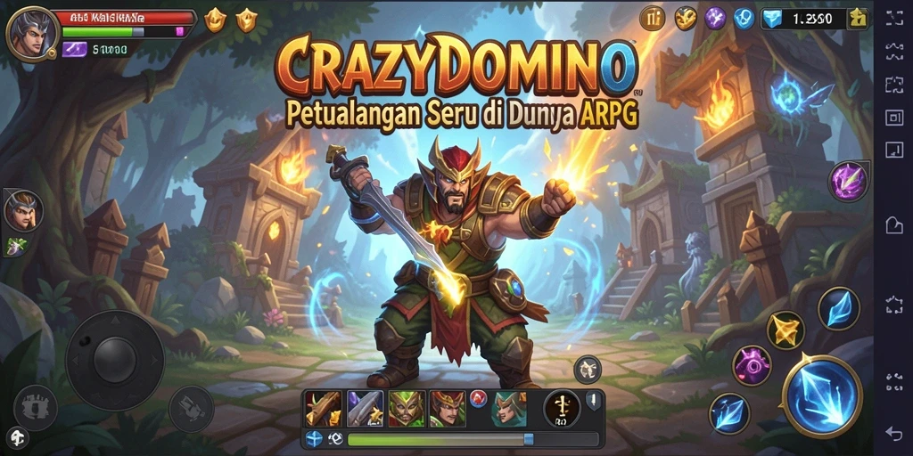 Tampilan gameplay mendebarkan dari CRAZYDOMINO yang menunjukkan aksi seru.