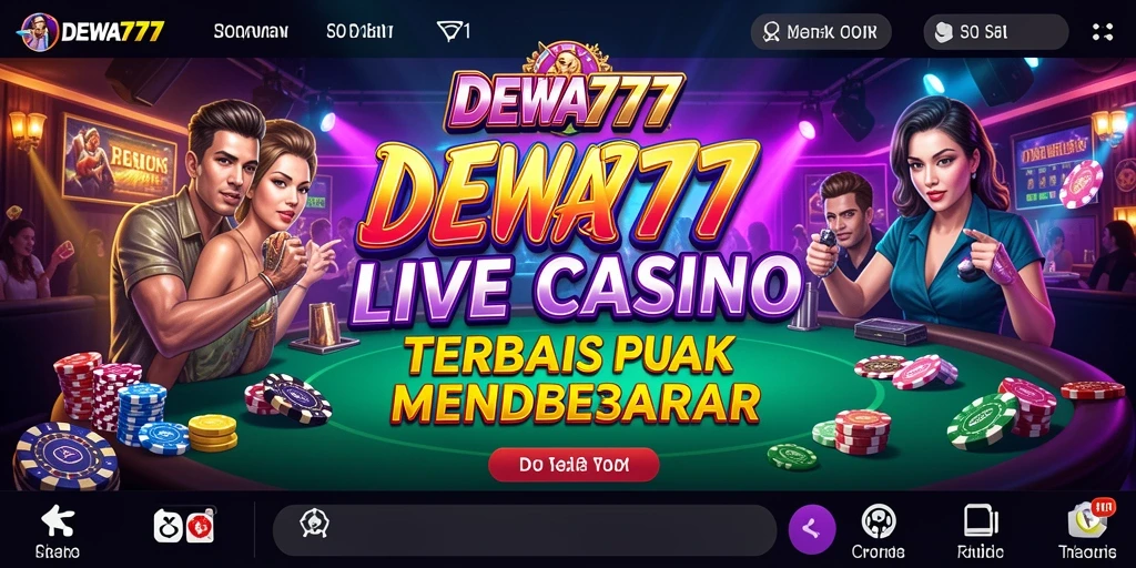 Tampilan gameplay DEWA777 yang menunjukkan dealer dan permainan langsung.