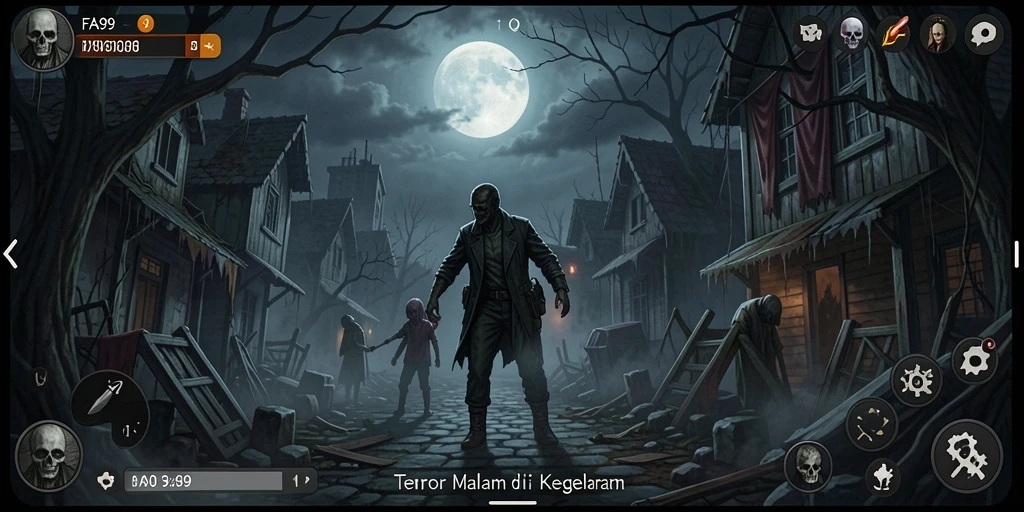 Tampilan gameplay menakutkan di dunia kegelapan
