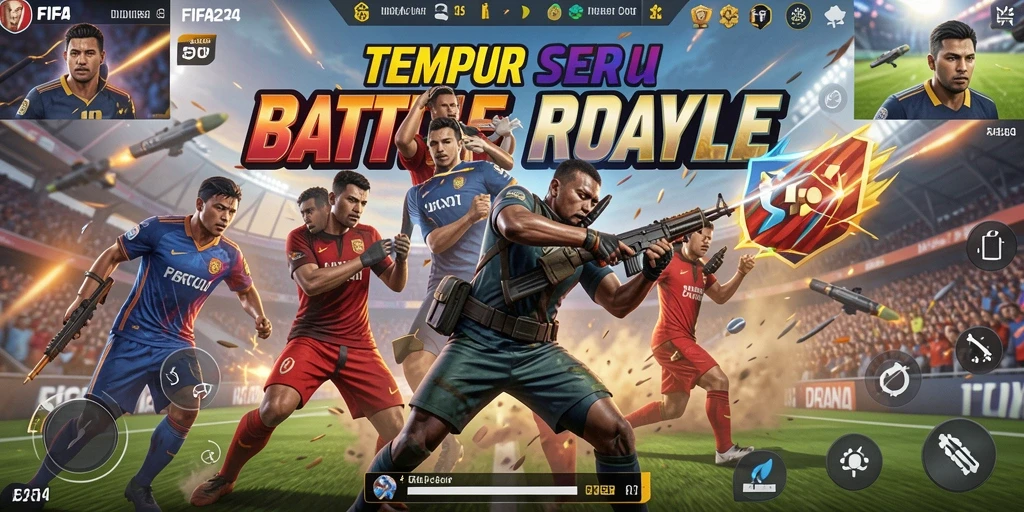 Tangkapan layar menunjukkan aksi mendebarkan dalam FIFA234 Battle Royale.