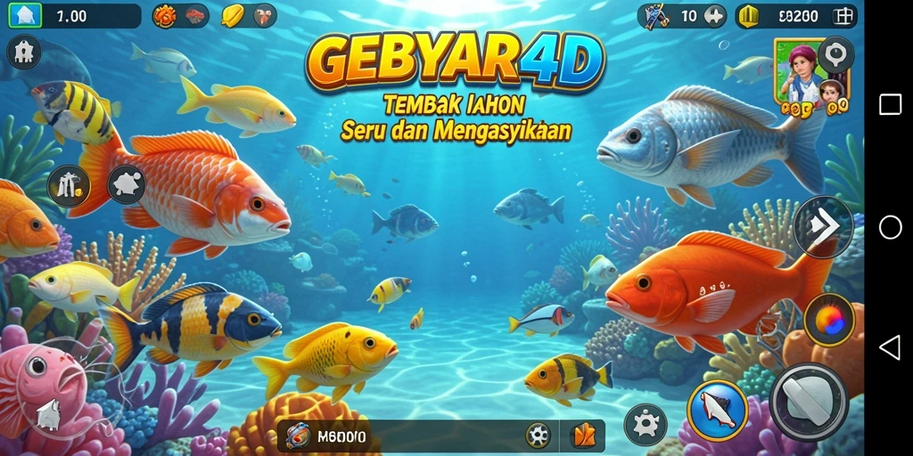 Tangkapan layar GEBYAR4D menunjukkan momen seru dalam gameplay Tembak Ikan.
