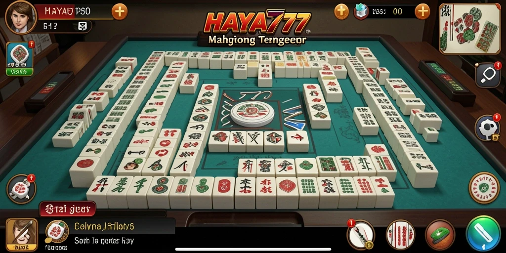 Tampilan gameplay HAYA777 yang menarik dengan grafis Mahjong.