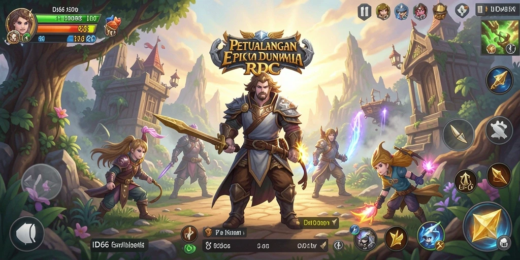 Tangkapan layar gameplay ID66 menampilkan pertarungan epik dalam dunia RPG.