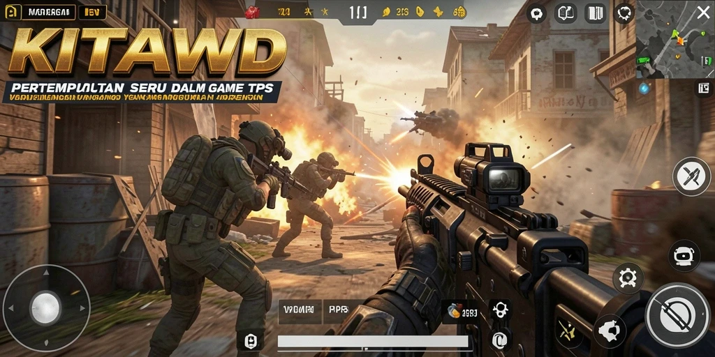 Tampilan screenshot KITAWD menunjukkan pertempuran yang mendebarkan antara karakter di arena.